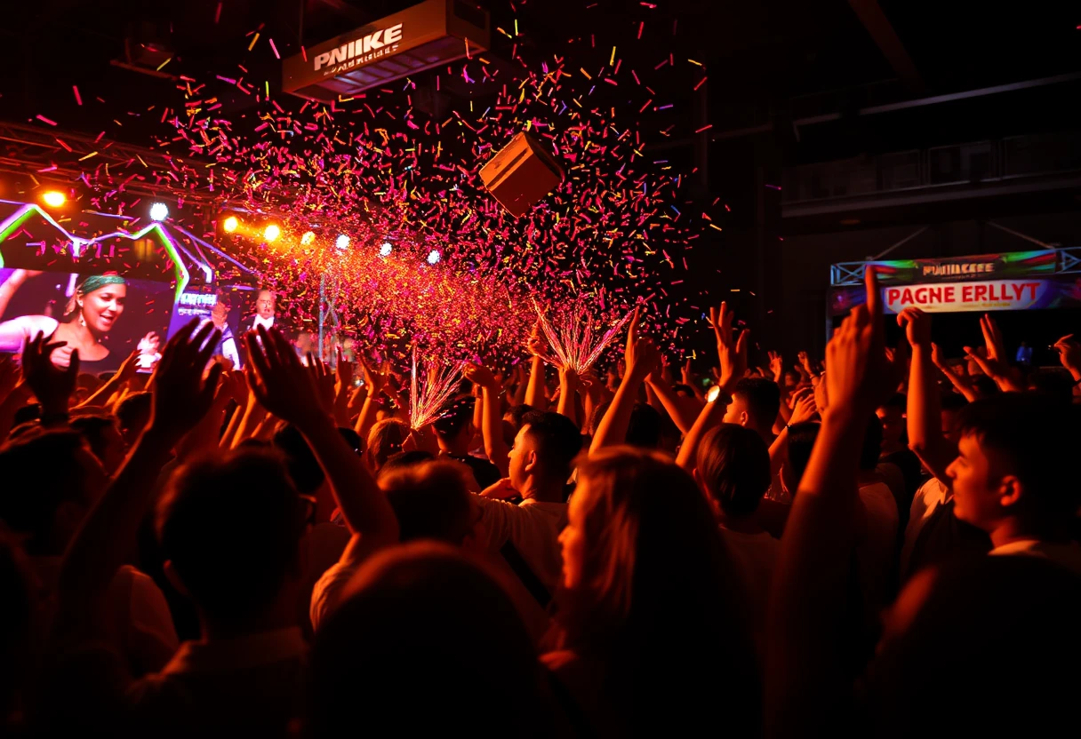 Event photograph of a lively party